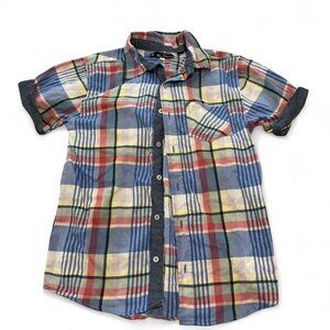 Ben Sherman Boys Plaid Button Down Size Large 14